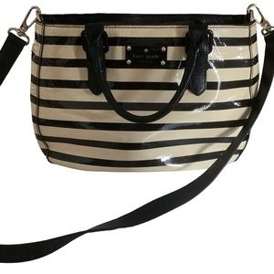 Kate spade Carlisle street patent striped sylvie cow leather handbag crossbody